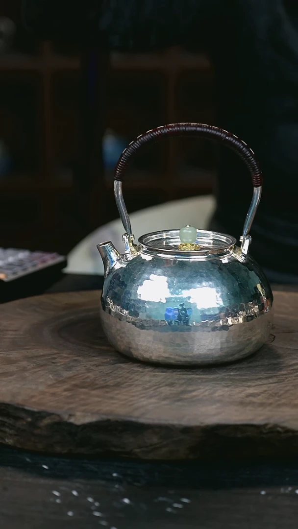 手工素面锤纹提梁999