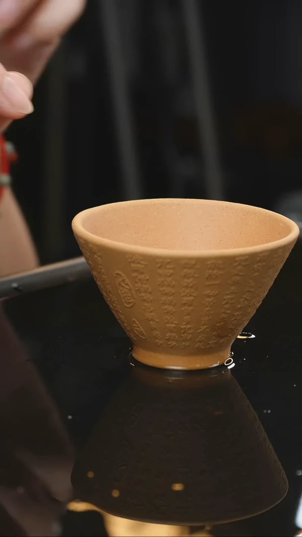 茶壶紫砂3 段泥斗笠杯刻绘