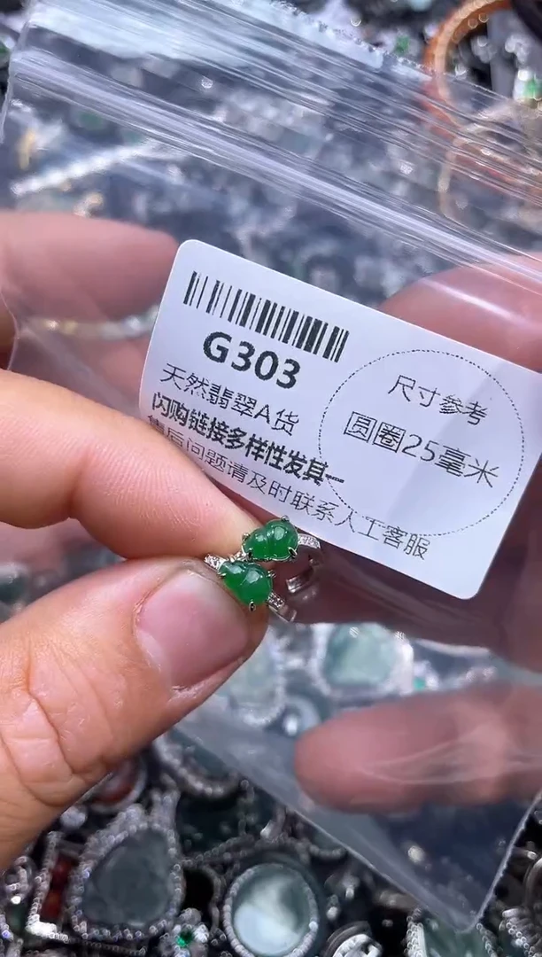 【闪购商品】翡翠颈饰未镶嵌G303耳扣