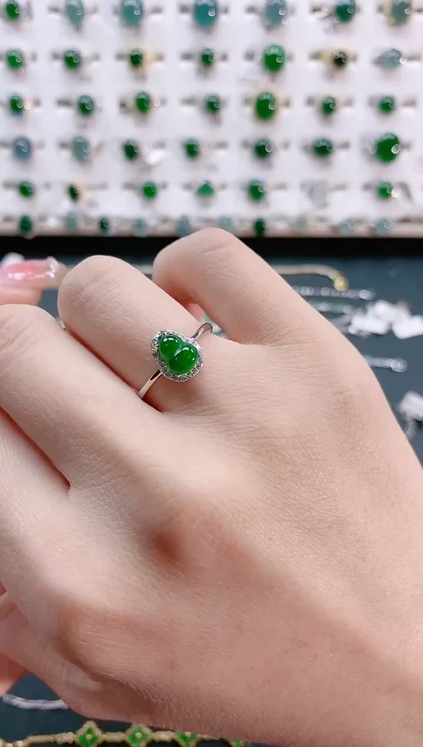 【闪购商品】翡翠戒指银S925镶嵌天然翡翠