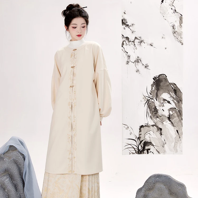 池夏【中国符号·岁朝春熙】明制长衫多色织金新年马面裙改良汉服