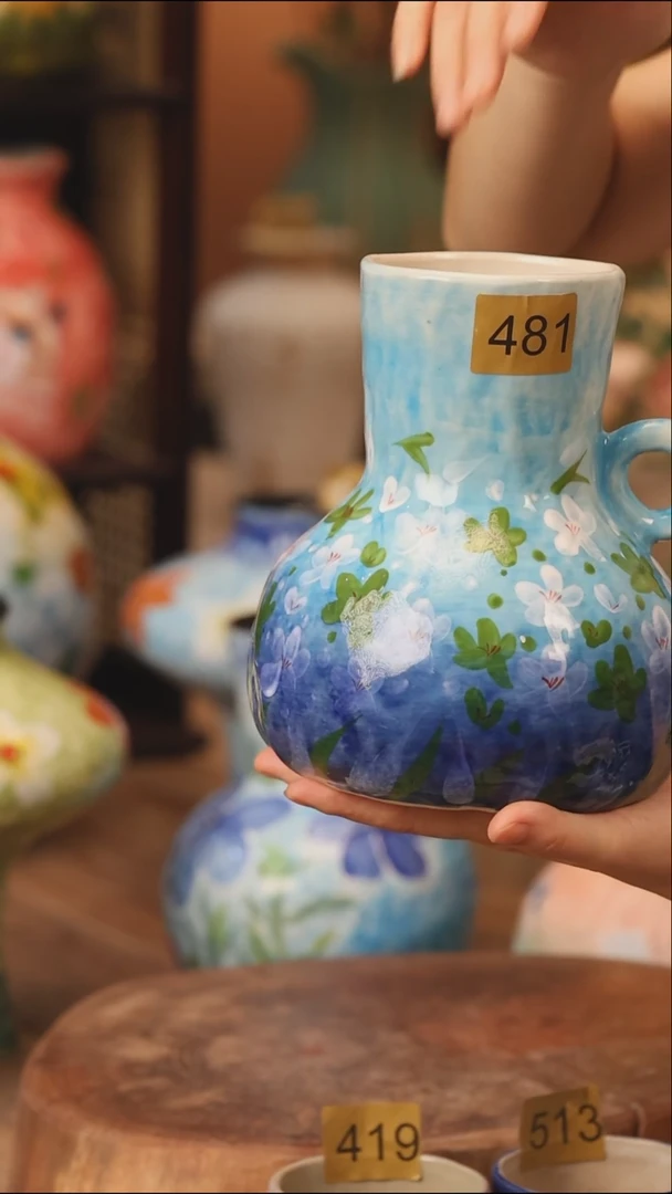 陶瓷481景德镇设计师手作花器摆件侘寂风