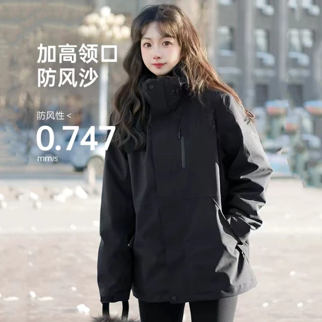 斐乐优品三合一户外冲锋衣2024新款女秋冬外套川西旅行滑雪防风防