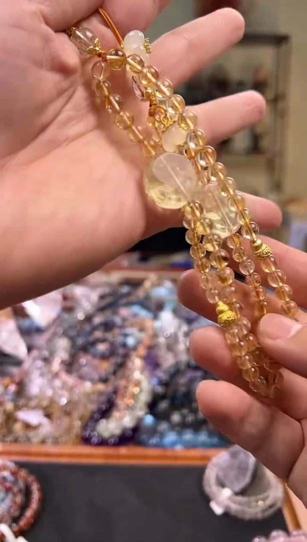 【闪购商品】黄晶手链未镶嵌6m黄水晶手机连（多样性发其一）