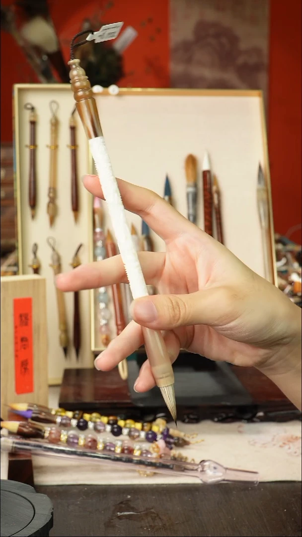 孤品高货毛笔链接 清水试笔 蘸墨不退