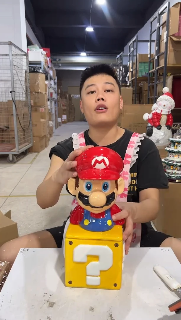 瓷片马里奥问号罐一套