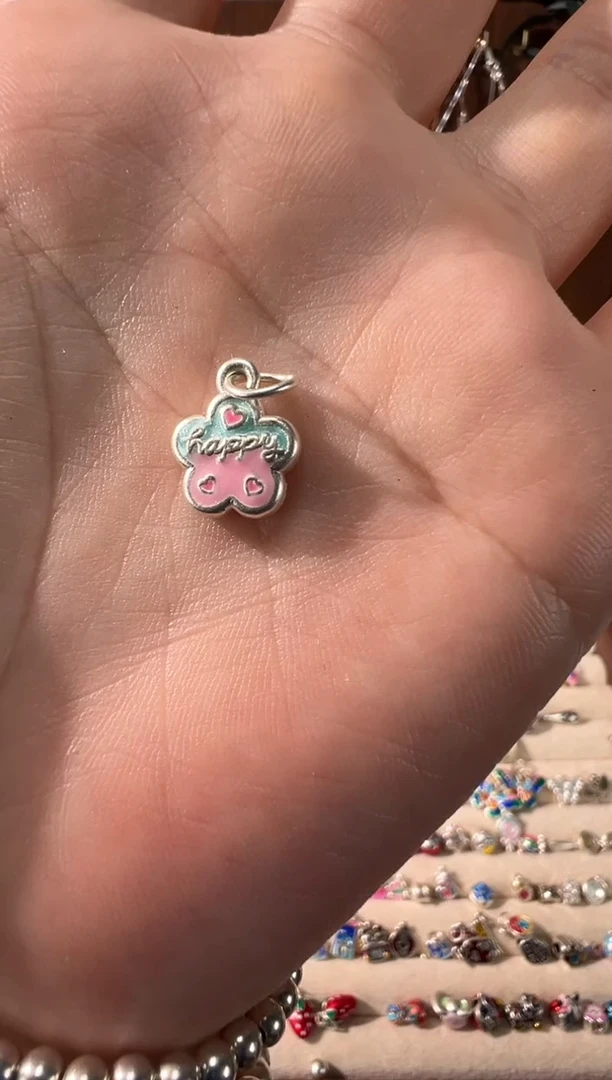 无足银大****?珐琅彩happy五角星吊件