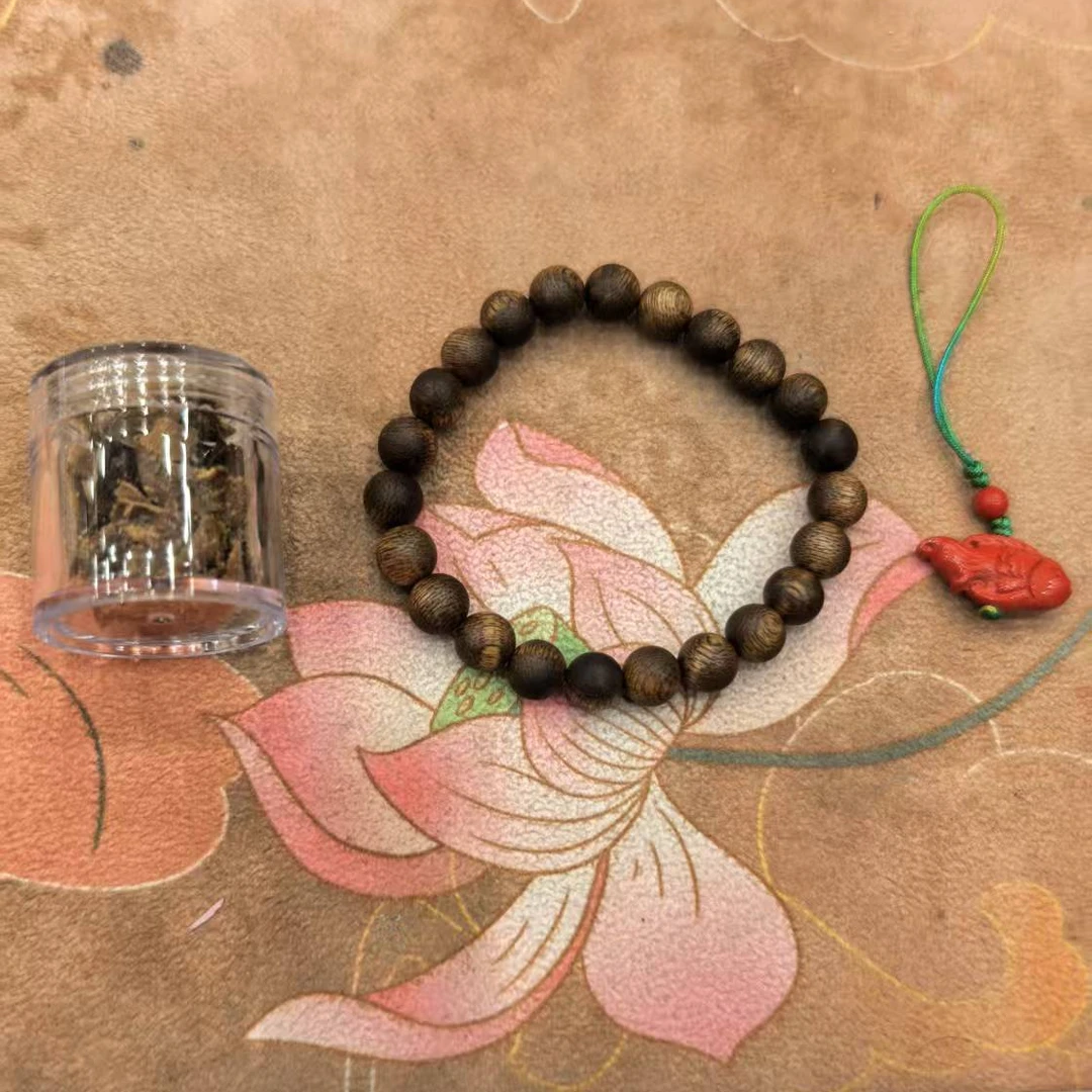 含辰砂工艺品（沉单圈）朱砂手机挂DS