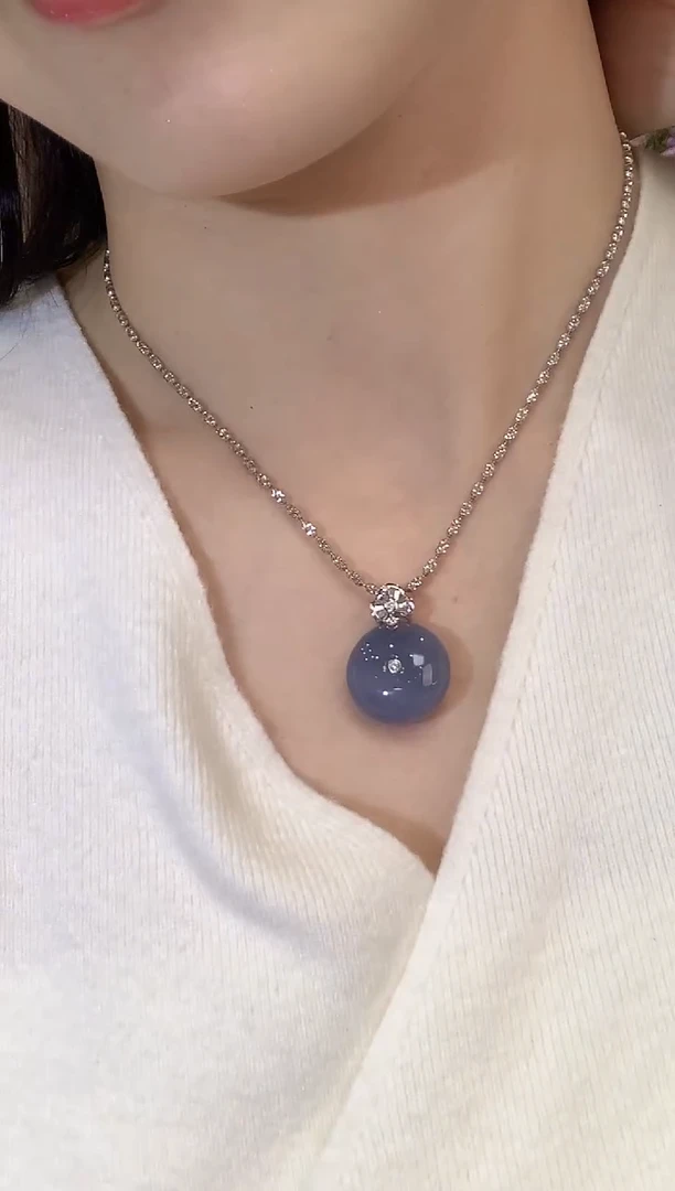 吊坠(不含链)18K金镶嵌翡翠冬日珠宝多样性发货一件Q86紫货有色差