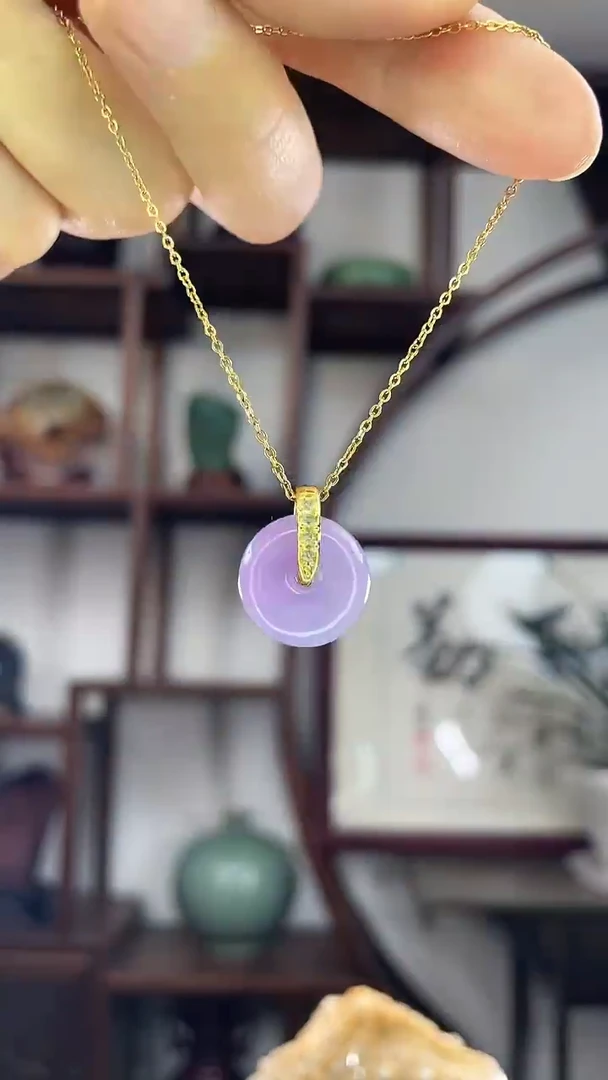 吊坠(赠链)未镶嵌翡翠D45紫翡小甜甜