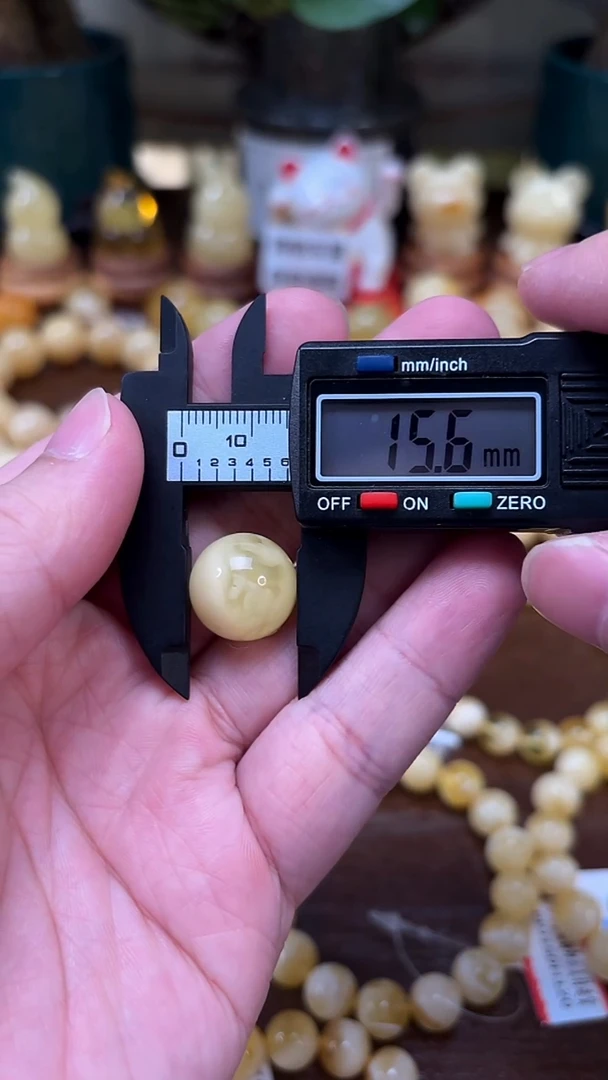 手串蜜蜡未镶嵌p45白花蜡单珠 2.14克 15+mm