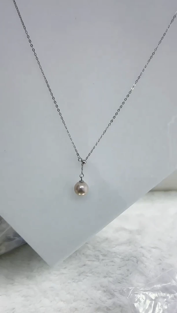 【闪购商品】淡水珍珠DA银S925镶嵌b365 白珠套链9