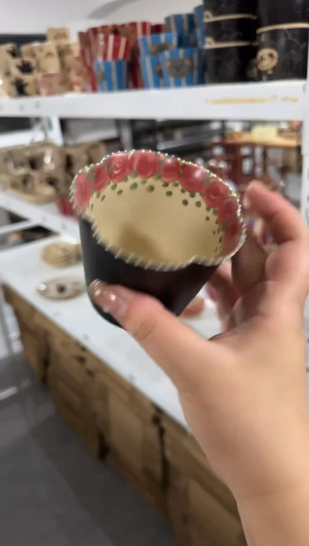 陶瓷黑色玫瑰杯子【十里高温釉下彩陶瓷】