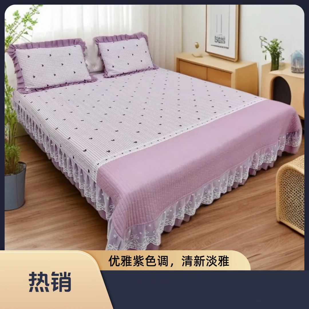 床盖小清新加厚防滑亲肤可机洗韩版公主花边床裙