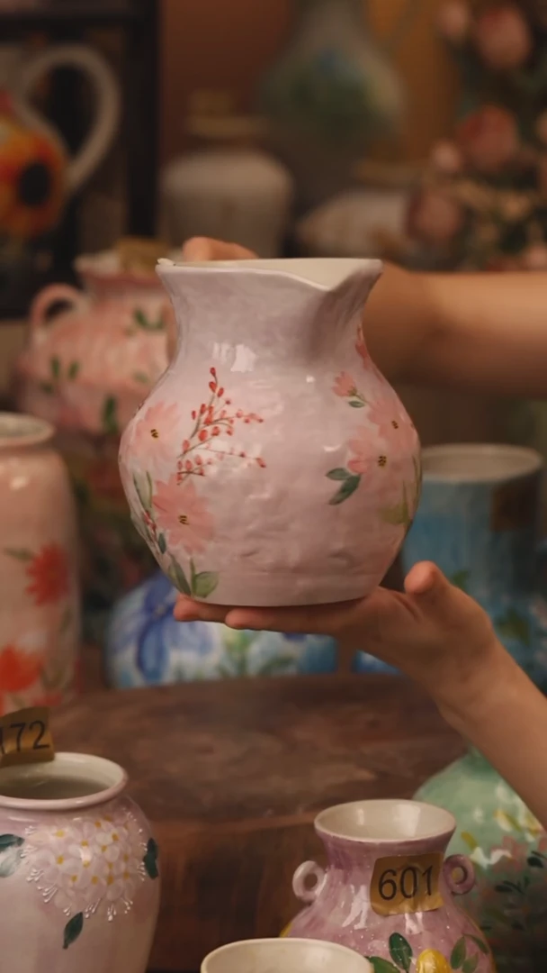 陶瓷114景德镇设计师手作花器摆件侘寂风