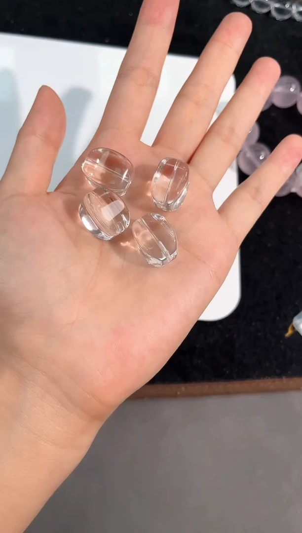 水晶手链未镶嵌77号白水面包珠单颗配件