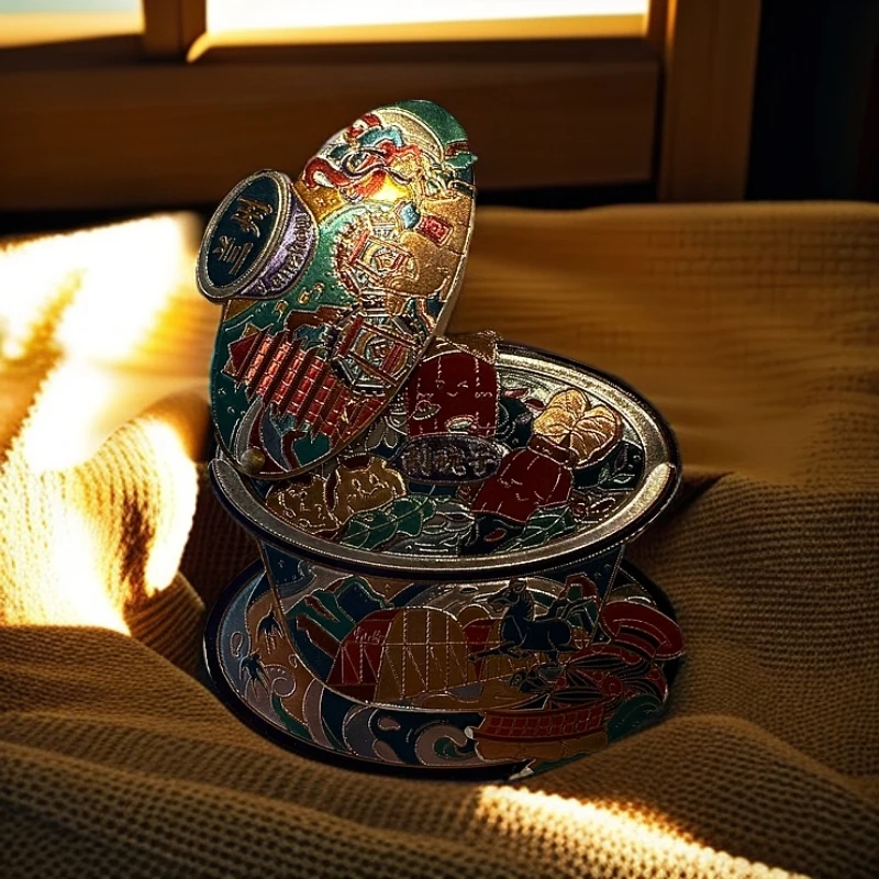 木质银箔三泡台冰箱贴 甘肃文创  三炮台 伴手礼