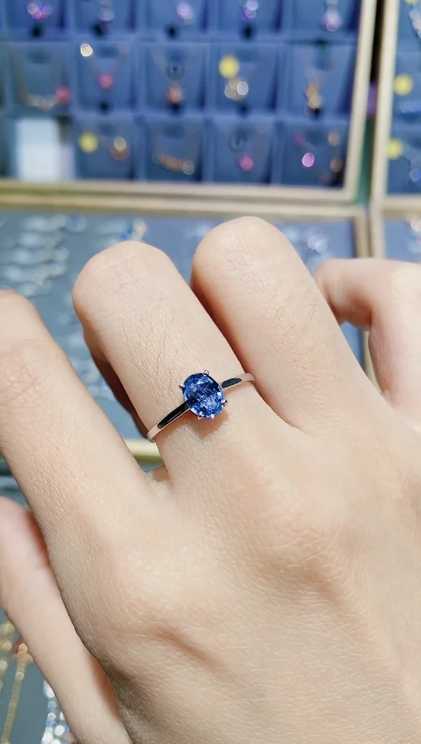 【闪购商品】蓝宝石戒指18K金镶嵌戒指