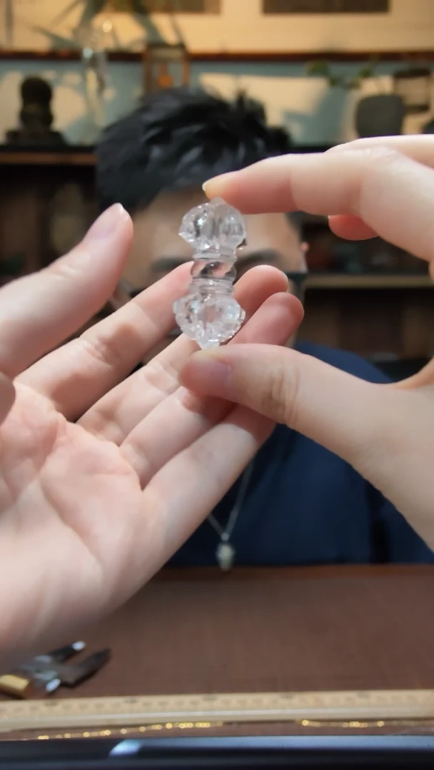 吊坠未镶嵌水晶白水晶金刚杵吊坠ZD编绳