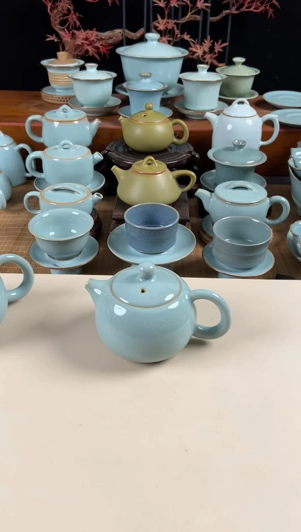 瓷片微瑕西施壶赵琳倒扣烧230cc汝瓷茶壶