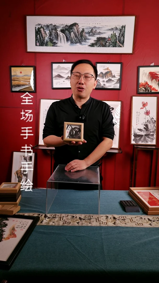 国画荷韵国画摆台