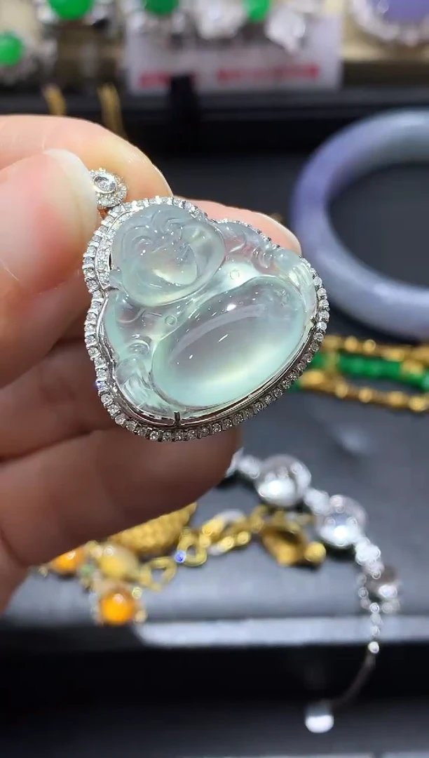 颈饰18K金镶嵌翡翠665-中国好珍宝