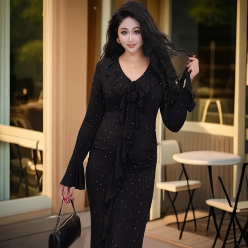 星云里微胖服饰｜毒药｜微胖轻奢显瘦藏肉气质秋冬连衣裙