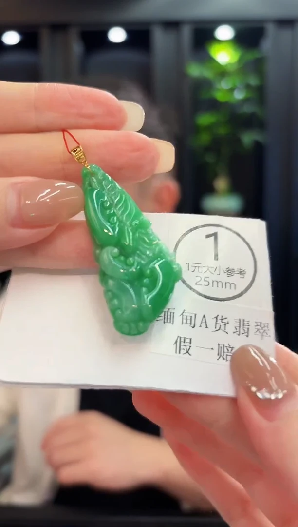 颈饰18K金镶嵌翡翠 缅料A货/支持复检/一件