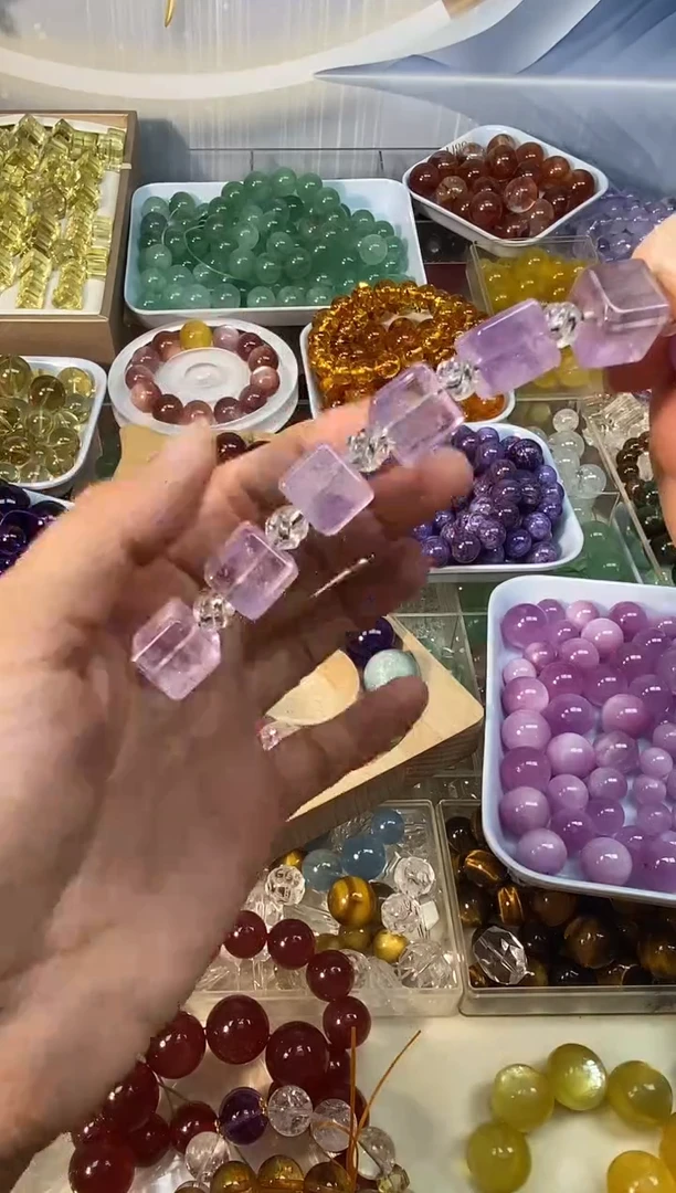 未镶嵌手链水晶薰衣草方糖卡10一颗