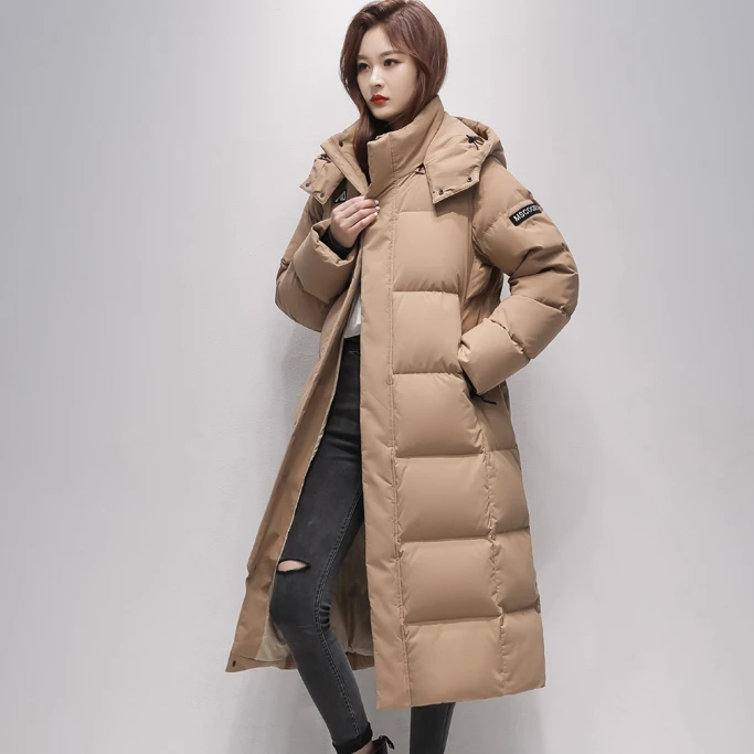 特！220+g高填充加厚！可脱卸帽加厚长款羽绒服 H4656 女装 F527