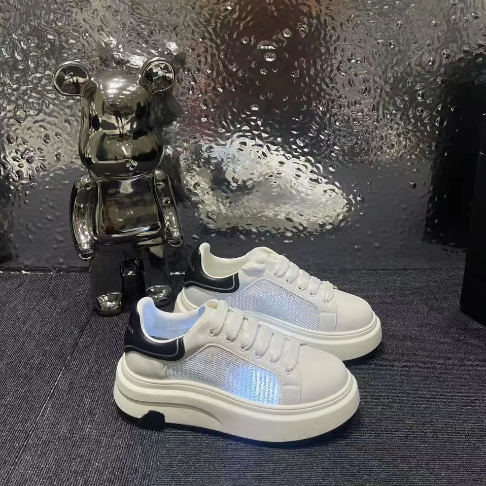 【黑白坤网面】25四季真皮时尚秀气轻便简约潮流休闲鞋710