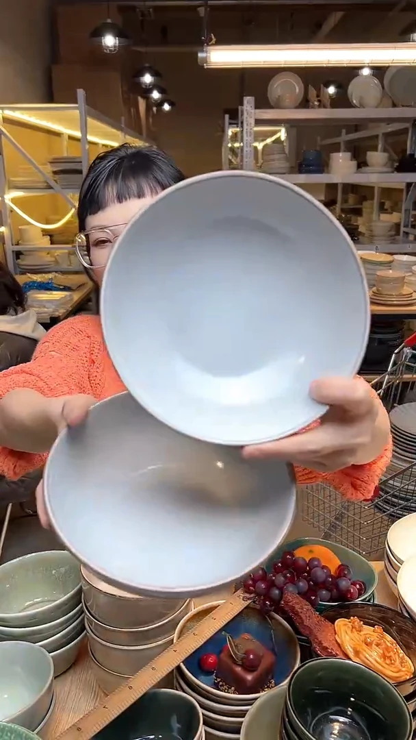 瓷198外贸尾货高温釉下彩陶瓷餐具默认微瑕