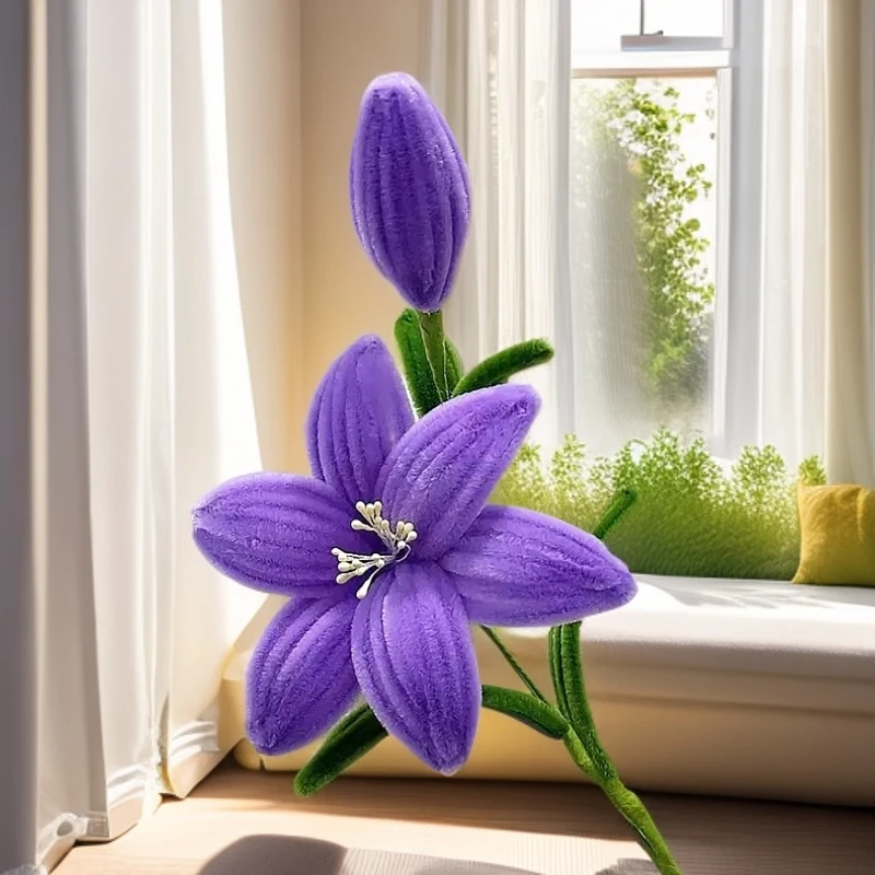 手工百合花花束DIY扭扭棒饰品摆件送闺蜜爱人教师创意手工仿真花