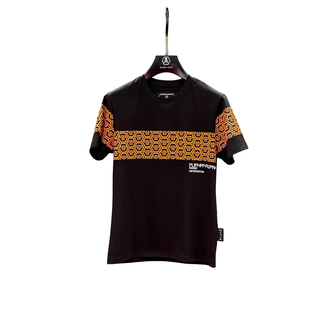 【PP定制】2025春夏新款设计师高端男士休闲百搭圆领透气T恤1696