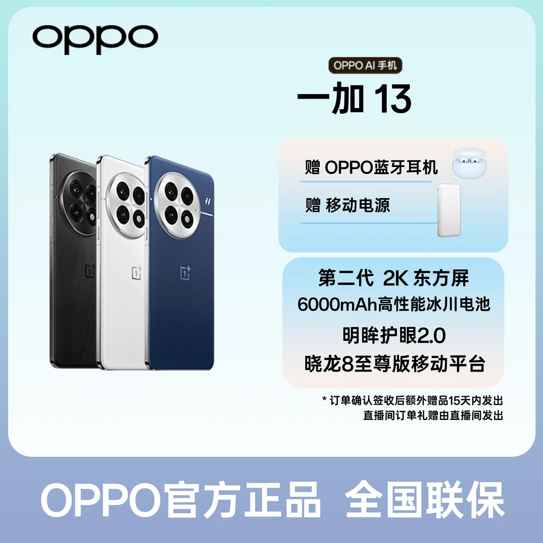 【赠蓝牙耳机】一加13 AI手机 5G旗舰影像  高通骁龙 8 至尊版