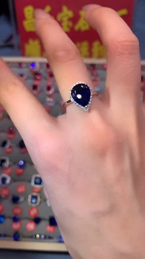 【闪购商品】蓝宝石戒指银S925镶嵌1111