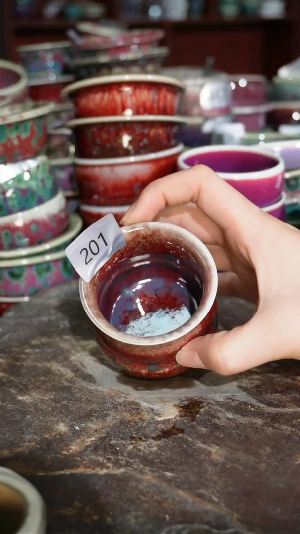 摆件陶精品窑变钧瓷茶器