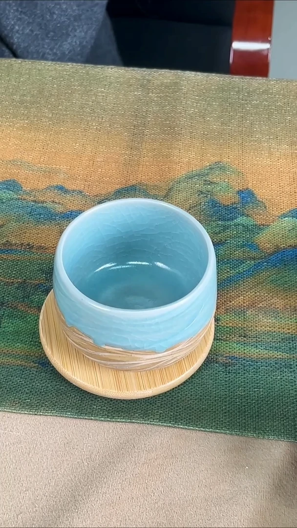 杯子瓷孙现锋 仿古天青釉 大创意