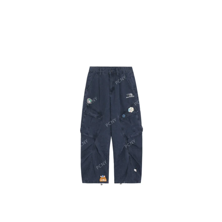 PCNY「荒野猎人」四四大王夏季新款女装美式复古多口袋牛仔工装裤