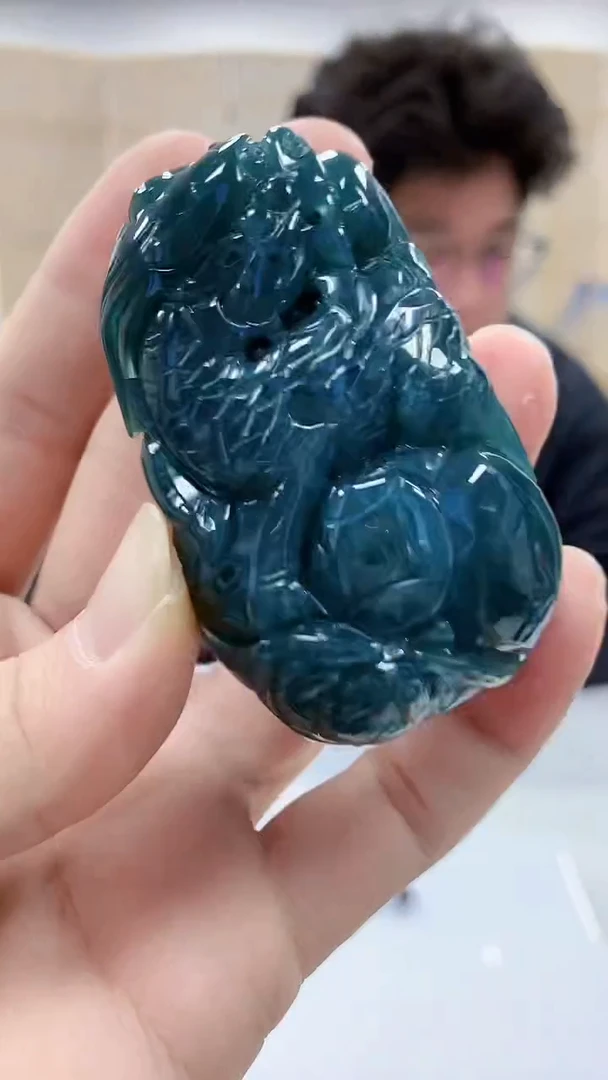 【闪购商品】定制翡翠未镶嵌4688bb-毛货手把件31