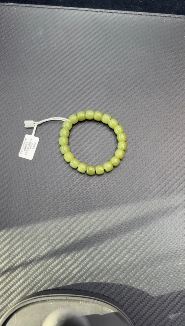 未镶嵌手串和田玉1****下若羌微色差青黄口卡10直切手串