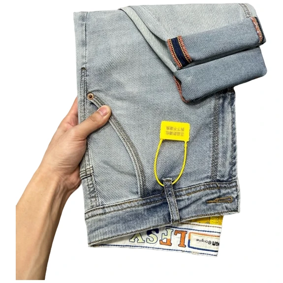 夏季2025新款男士牛仔裤潮流时尚高品轻奢刺绣弹力修身小直筒百搭