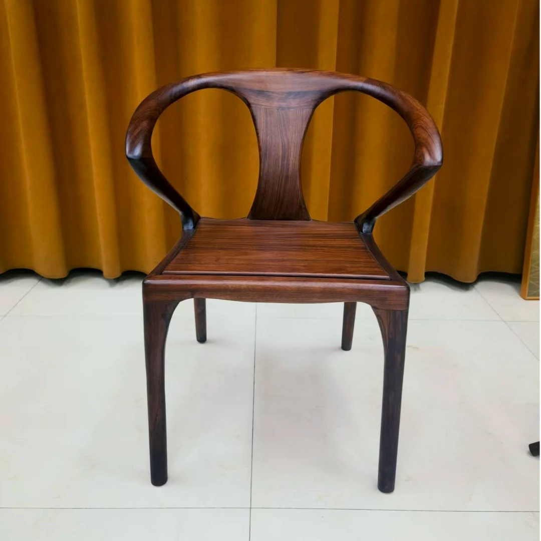 壹木橖简约现代全实木餐椅乌金木饭桌新中式鸭舌椅家用餐厅家具