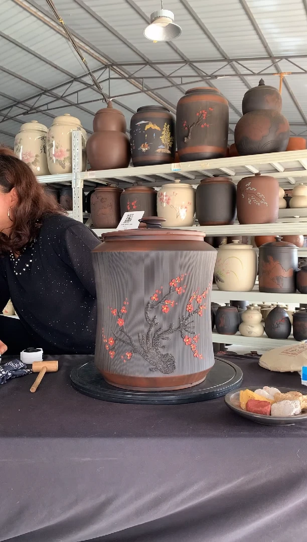 【梅花堆雕】14饼茶叶罐