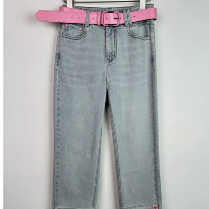 微弹力牛仔裤夏季直筒裤做旧75068