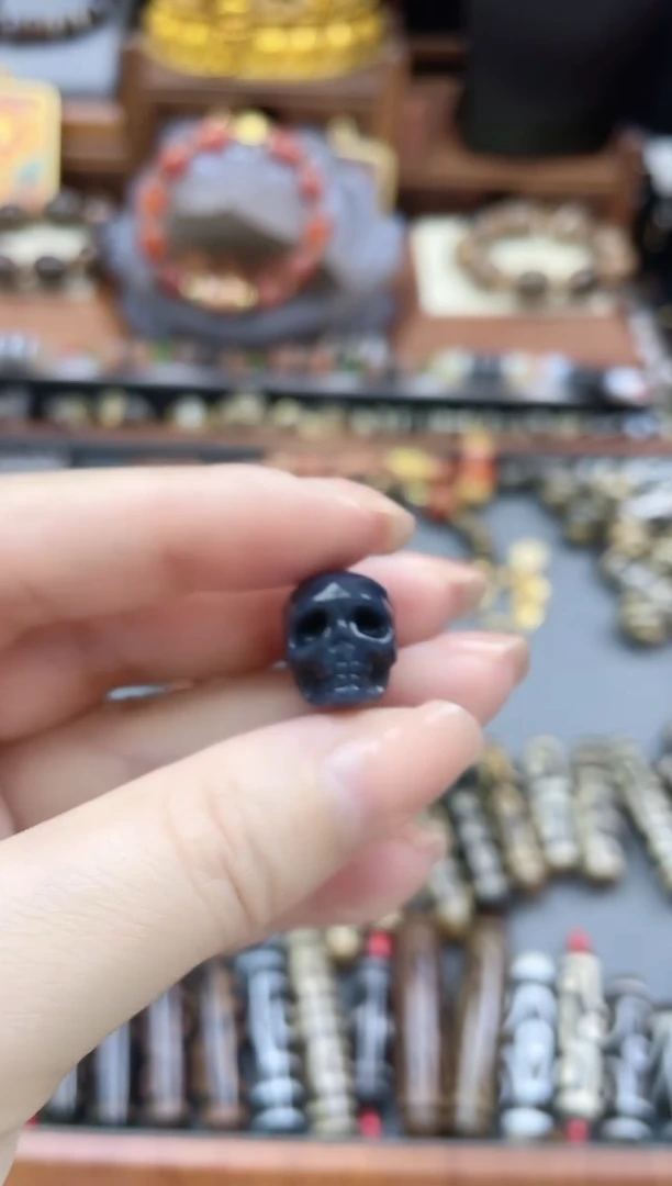 未镶嵌珠珠玛瑙/玉髓蓝沁尸尸单珠