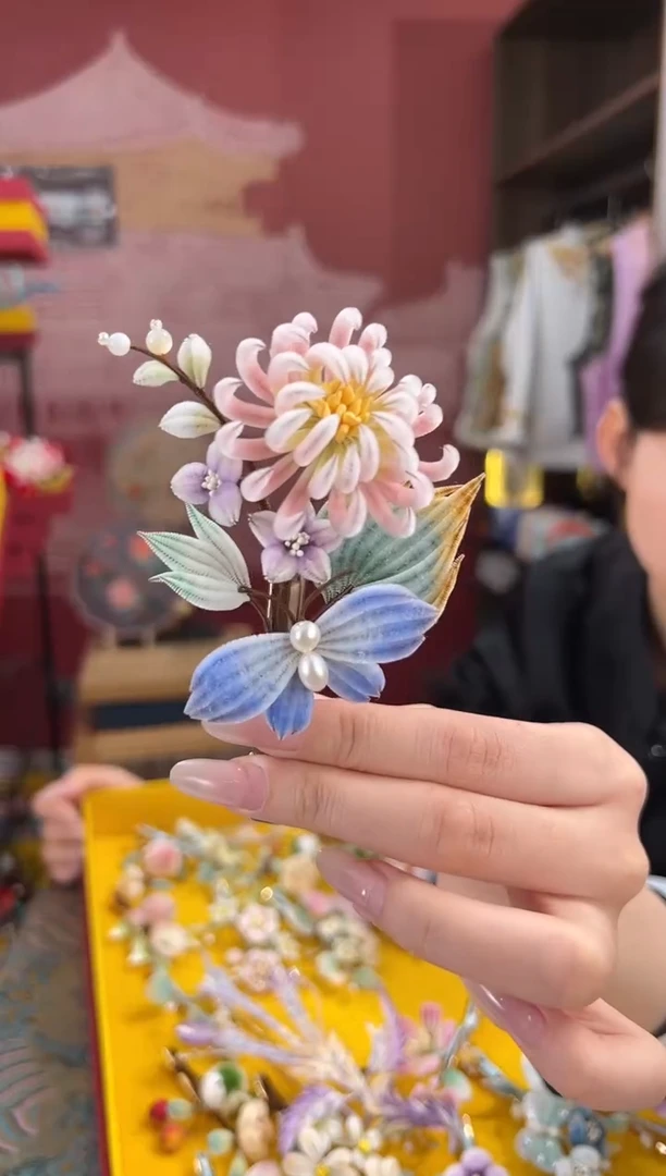 【闪购商品】刺绣非遗绒花（发饰）