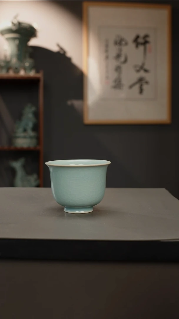 【闪购商品】杯仿古釉原矿玉兰杯