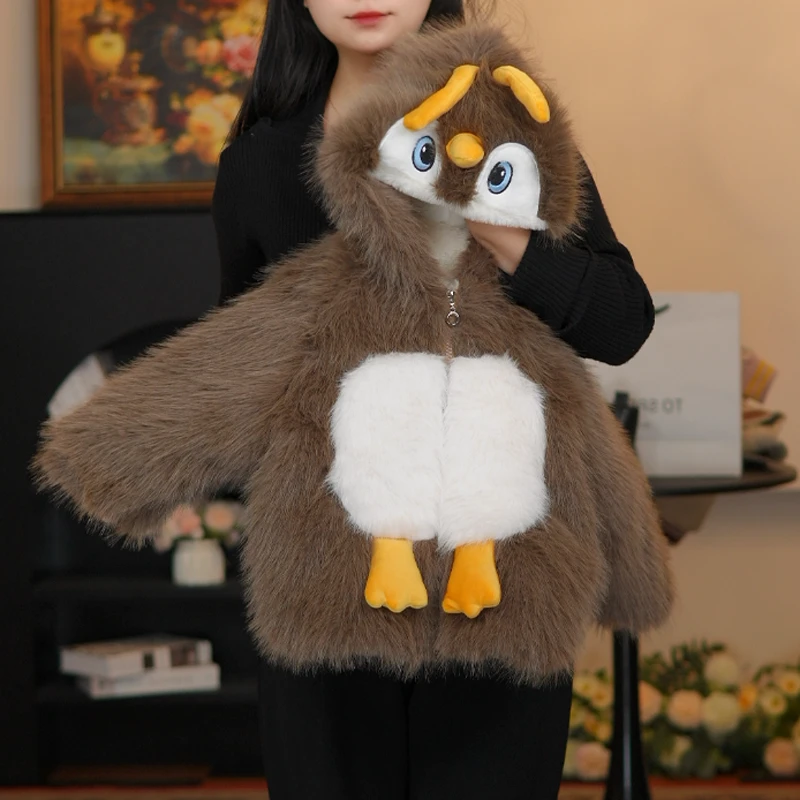 【T小企鹅】男女宝可爱卡通毛毛衣冬款儿童加厚加绒保暖毛茸茸外套