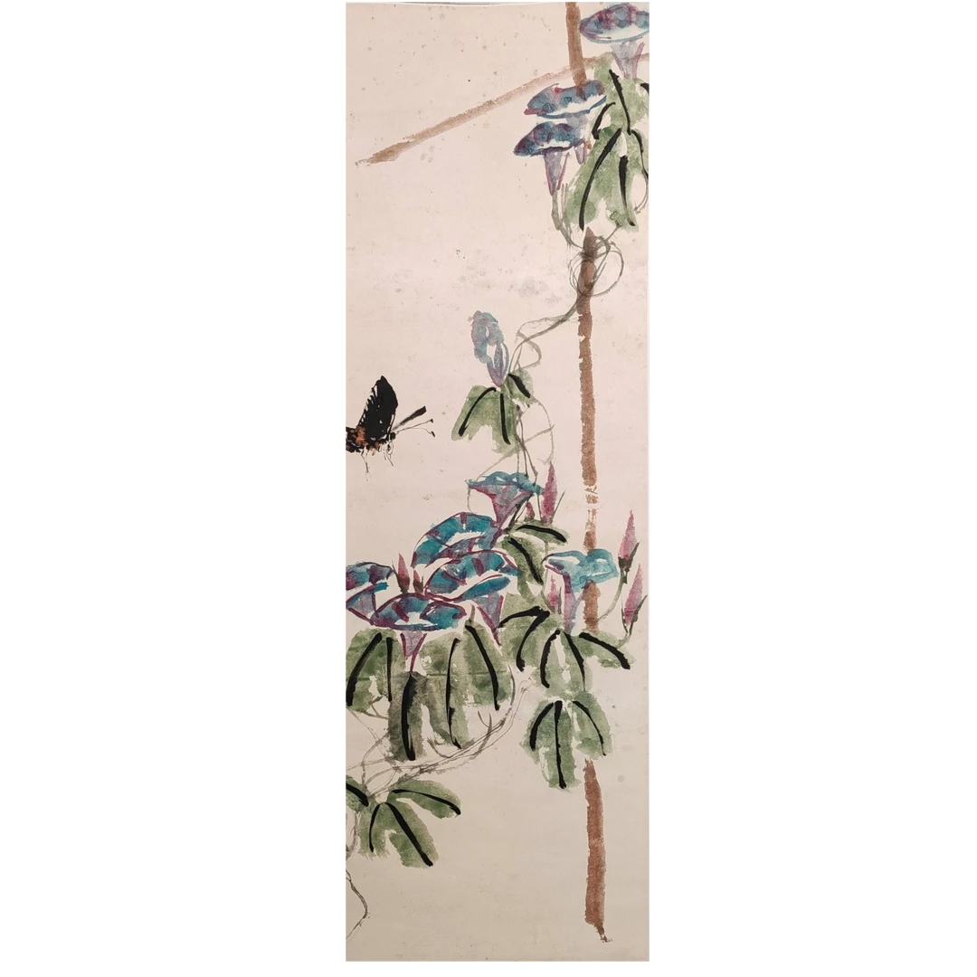 LOT.502 《花蝶》80*31cm 纸本设色立轴